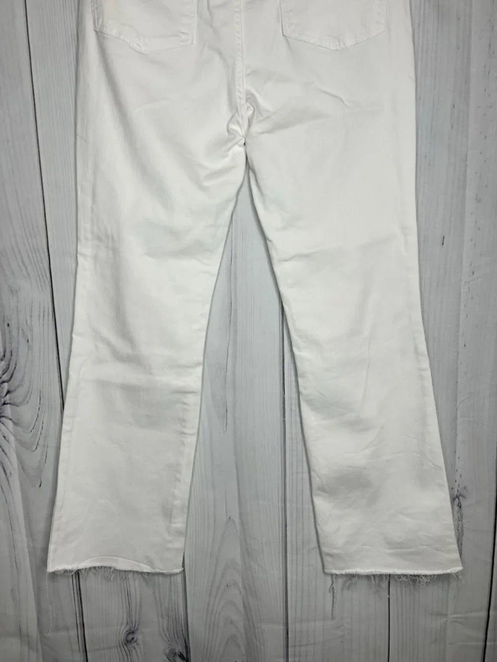 Judy Blue Boot Cut Jeans Womens 13/31 34x29 White High Waist Raw Hem JB82279